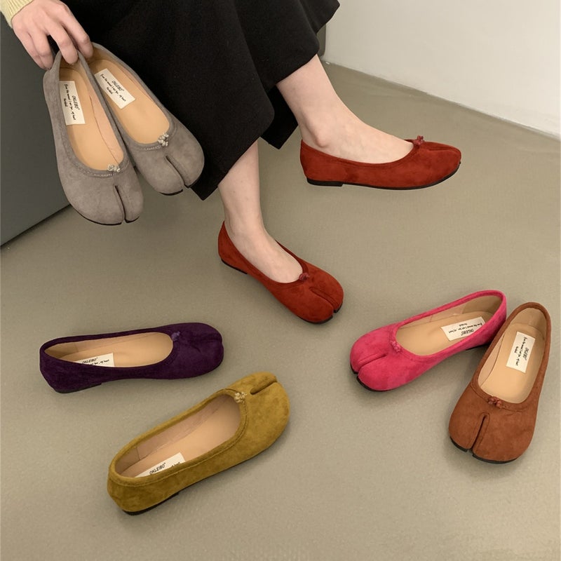 Flat Shoes Childrens Spring and Autumn 2025 New French Style Evening Breeze Toe Shoes Sheeps Foot Shallow Mouth Single Shoes Pigs Foot Clippers Lbb95 green - Image 5