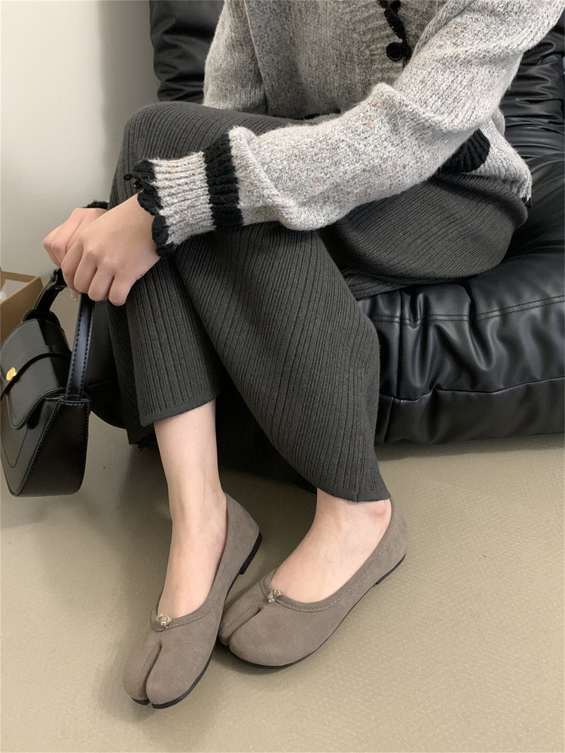 Flat Shoes Childrens Spring and Autumn 2025 New French Style Evening Breeze Toe Shoes Sheeps Foot Shallow Mouth Single Shoes Pigs Foot Clippers Lbb95 green - Image 4