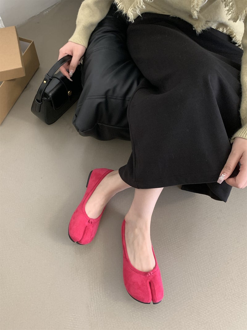 Flat Shoes Childrens Spring and Autumn 2025 New French Style Evening Breeze Toe Shoes Sheeps Foot Shallow Mouth Single Shoes Pigs Foot Clippers Lbb95 green - Image 2