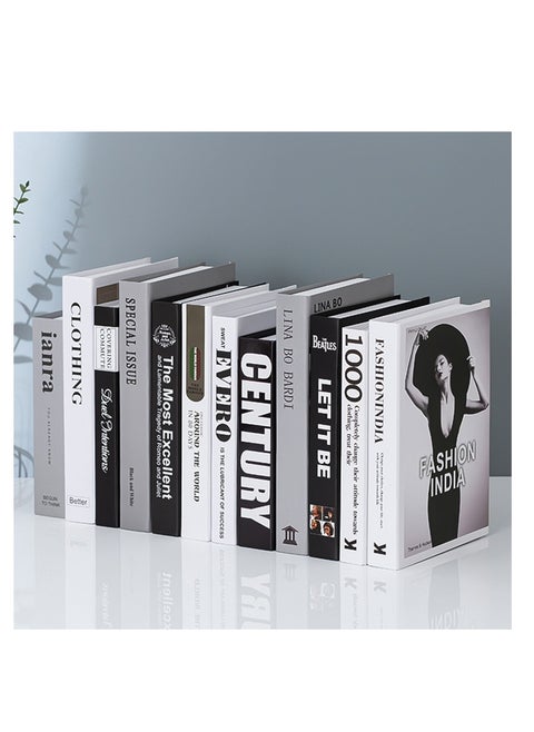 12 قطعة، ديكور كتب مزيفة، ديكور رف كتب، تصميم فاخر حديث للمنزل، أرفف غرفة المعيشة طاولة قهوة مزخرفة مكدسة، قم بطيها بنفسك