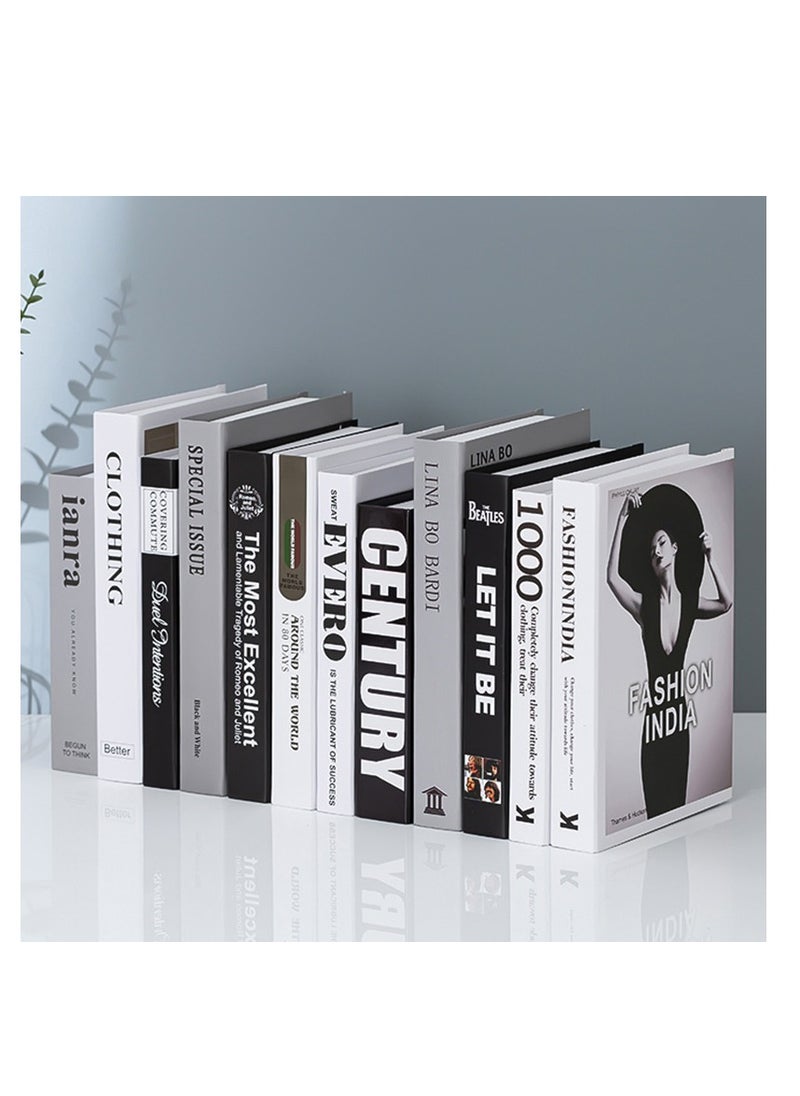 XiuWoo 12 Pcs, Faux Books Decoration, Bookshelf Decor, Designer Luxury Modern for Home,Shelves Living Room Fashion Decorative Coffee Table Stacked, Fold yourself  - Image 1
