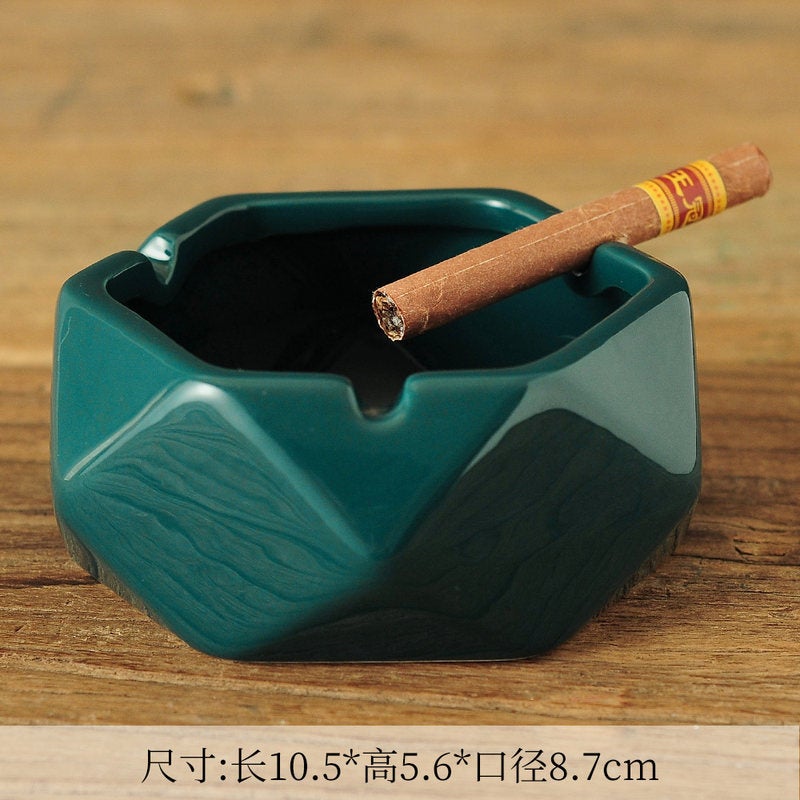 New Chinese Ashtray Anti-Fly Ash Ceramic Creative Room Desktop Birthday Gift Living Room Office Factory - Image 1
