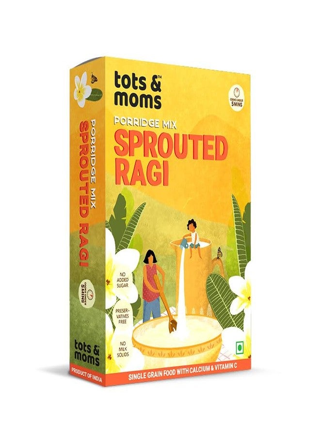 TOTS AND MOMS Sprouted Ragi Powder 200G -nachni/Finger Millet Cereal, Molake Ragi Sari | 10X More Calcium Than Rice And Wheat - Stronger Bones | Porridge Mix For Kids - Image 1