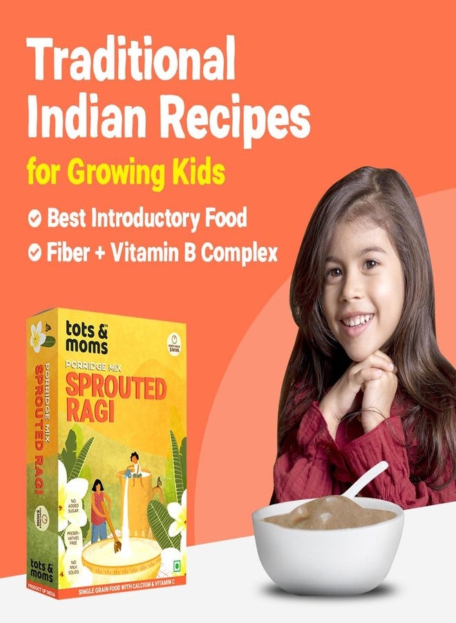 TOTS AND MOMS Sprouted Ragi Powder 200G -nachni/Finger Millet Cereal, Molake Ragi Sari | 10X More Calcium Than Rice And Wheat - Stronger Bones | Porridge Mix For Kids - Image 3