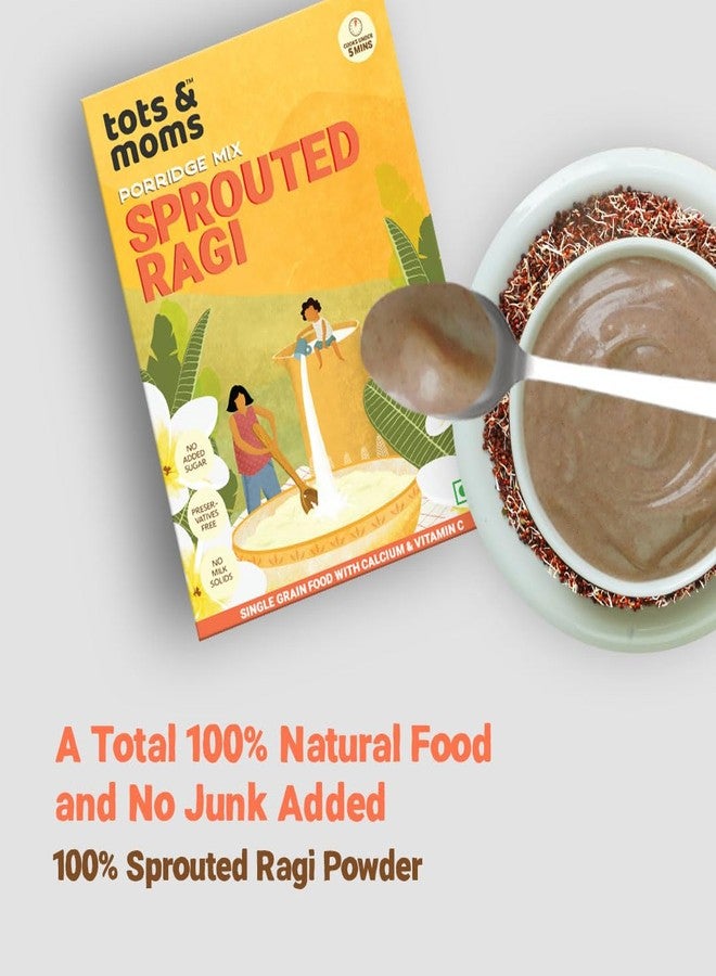 TOTS AND MOMS Sprouted Ragi Powder 200G -nachni/Finger Millet Cereal, Molake Ragi Sari | 10X More Calcium Than Rice And Wheat - Stronger Bones | Porridge Mix For Kids - Image 5