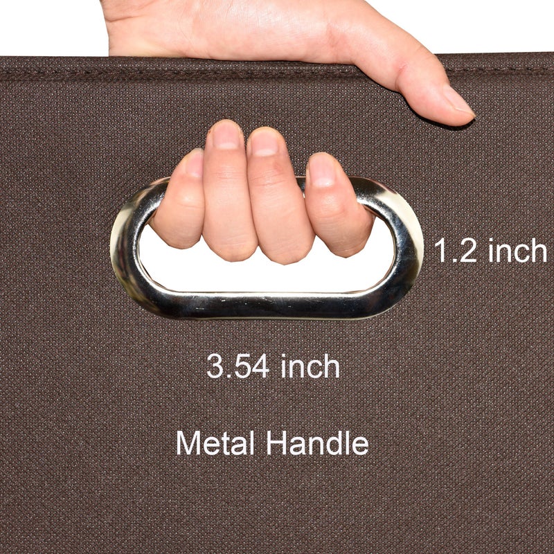 Freegrace Foldable Large Laundry Hamper With Laundry Bag - Premium Durable Non-Woven Fabric, Plastic Board, Extra-Large Size, Space-Saving & Compact Clothes Basket With Metal Handles (Brown) - Image 5