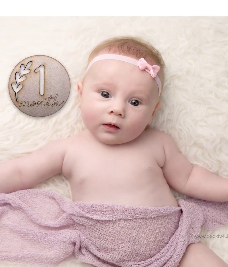 Haoser Wooden Monthly Milestone Discs For Baby Photos/Baby Milestone Cards/Leaf-Milestone Cards/New Baby Gift/Baby Shower Gift,1 Count - Image 5
