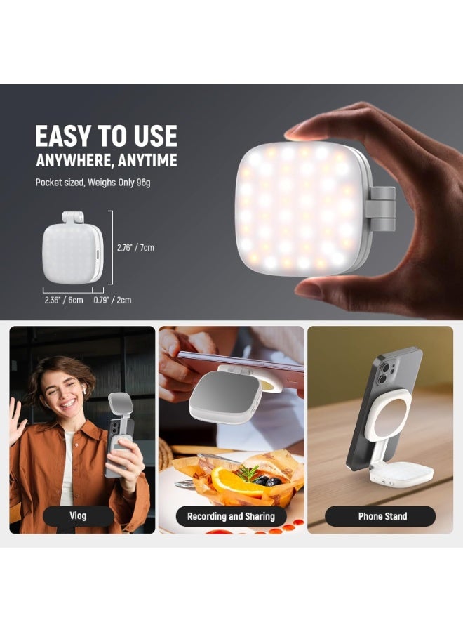 Egolav Phone Magnetic Light Strip with Mirror: Adjustable Color Temperature and Brightness, Rechargeable Portable Selfie Beauty Light, Universal for Live Streaming and Makeup (White) - Image 4