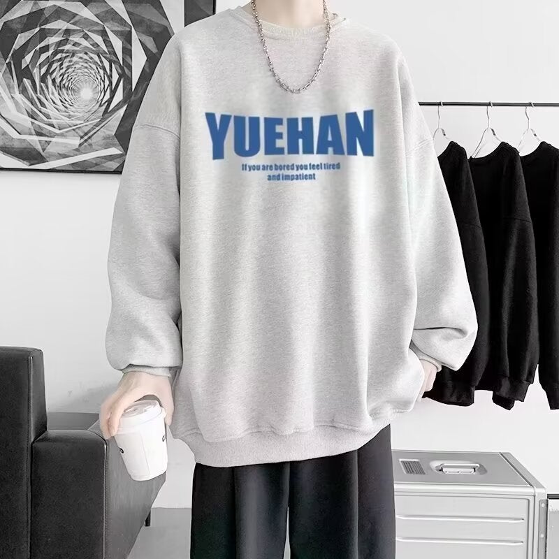 Trendy Brand Letter Sweater Men'S Long-Sleeved Crewneck T-Shirt Men'S American Oversize T-Shirt For Lovers - Image 1