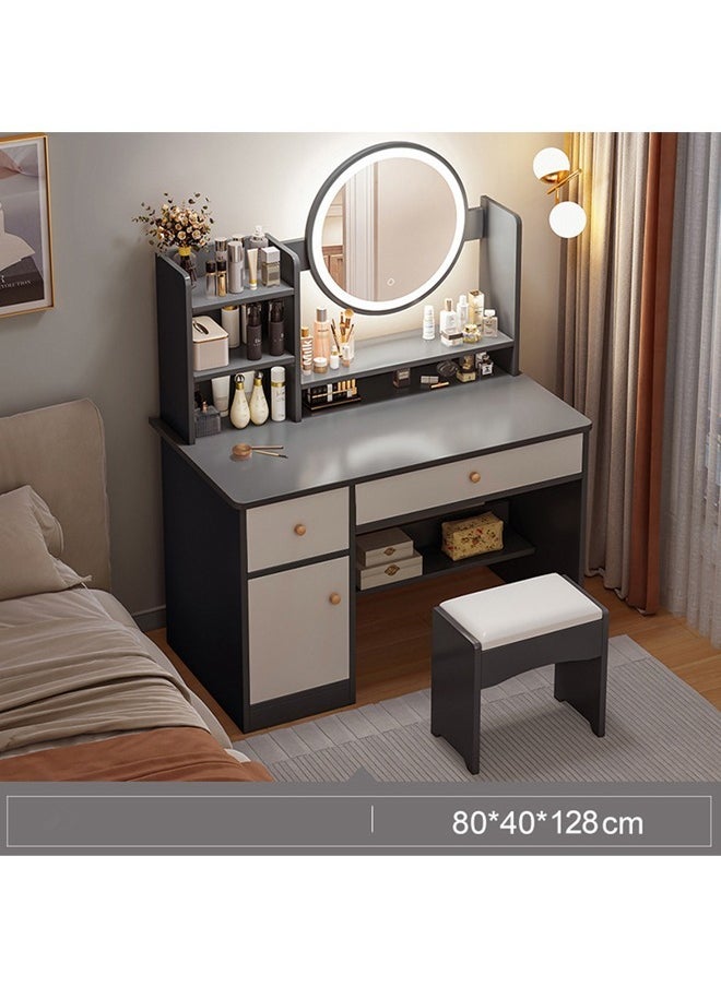 NKX Multifunctional Makeup Vanity Dressing Table with Drawers and Chair – 80CM Elegant Beauty Station for Organized Storage  - Image 1