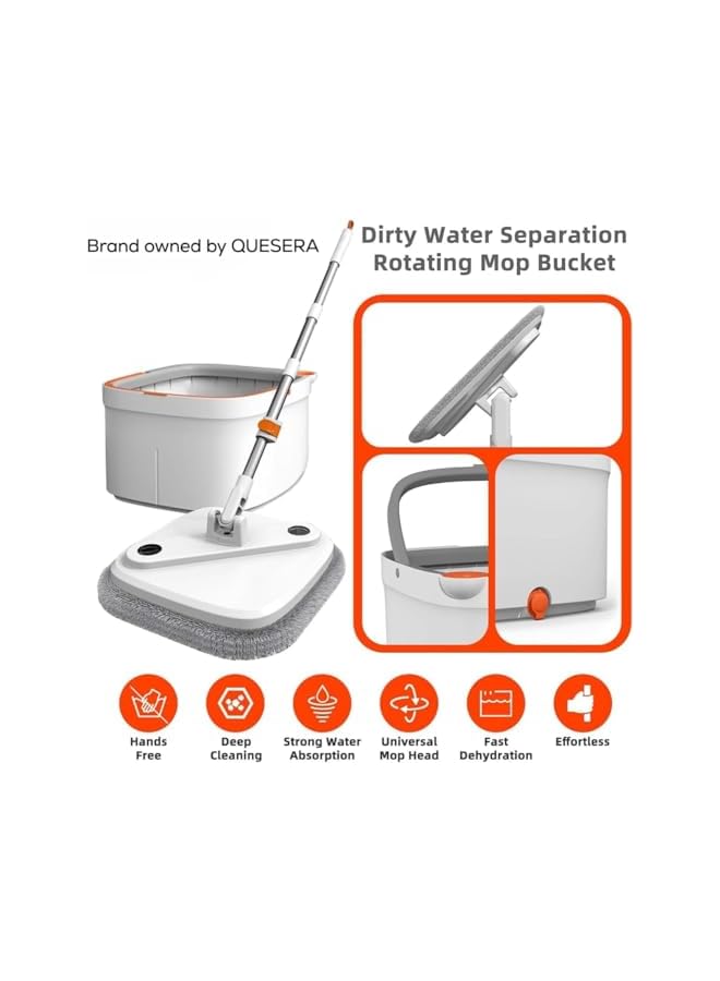 promass Mop for Floor Cleaning, Premium Spin Mop & Bucket Set - High-speed Turbine Effortless Dirt Separation - Visual Dehydration Indicator-Ultra-Fine 2 Micro-Fiber Cloth for Super Absorption - Image 3