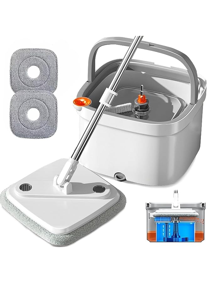 promass Mop for Floor Cleaning, Premium Spin Mop & Bucket Set - High-speed Turbine Effortless Dirt Separation - Visual Dehydration Indicator-Ultra-Fine 2 Micro-Fiber Cloth for Super Absorption - Image 1