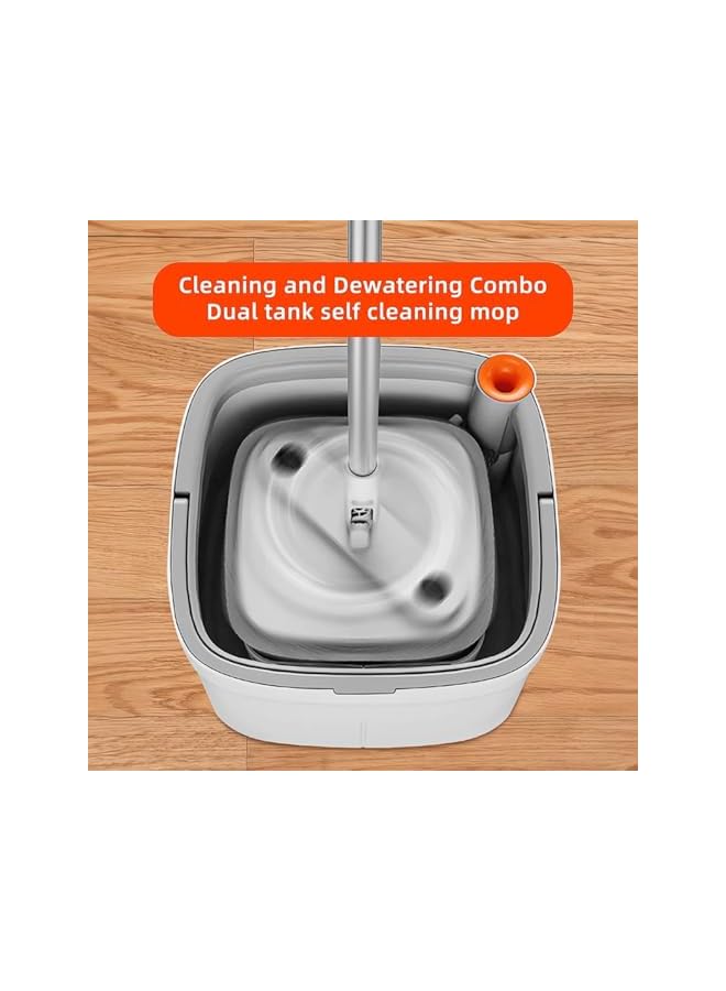 promass Mop for Floor Cleaning, Premium Spin Mop & Bucket Set - High-speed Turbine Effortless Dirt Separation - Visual Dehydration Indicator-Ultra-Fine 2 Micro-Fiber Cloth for Super Absorption - Image 4