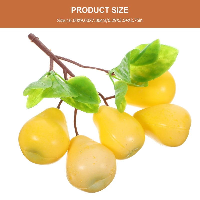 Realistic Artificial Loquat Fruit Model 2Pcs Home Decor Display Photo Prop - Image 3