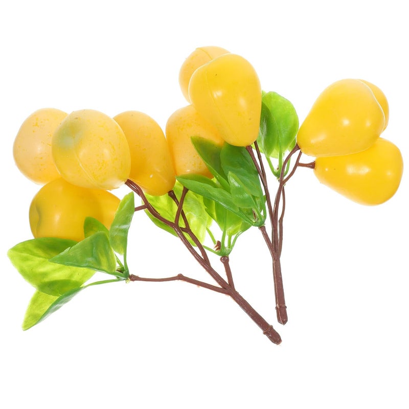 Realistic Artificial Loquat Fruit Model 2Pcs Home Decor Display Photo Prop - Image 2