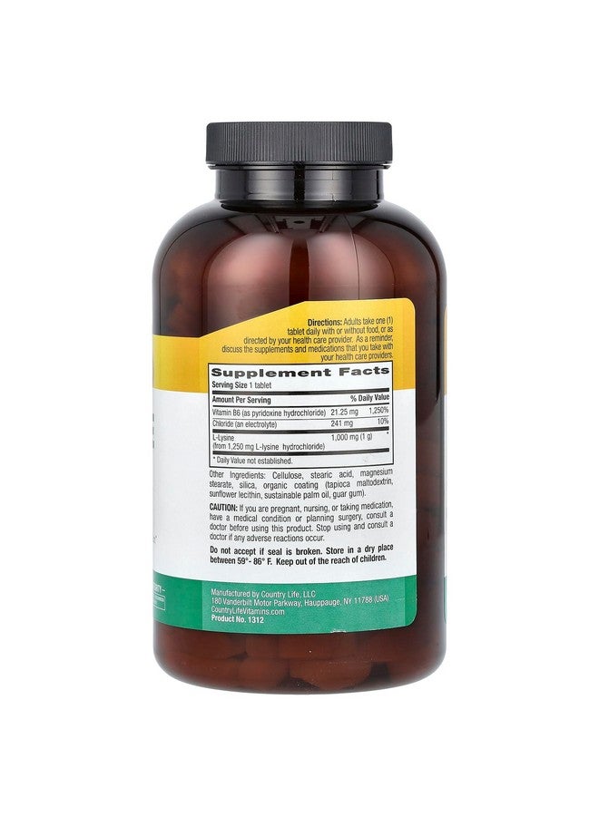 Country Life Country Life Vitamins - Lysine 1000 mg 250 tab - Image 2