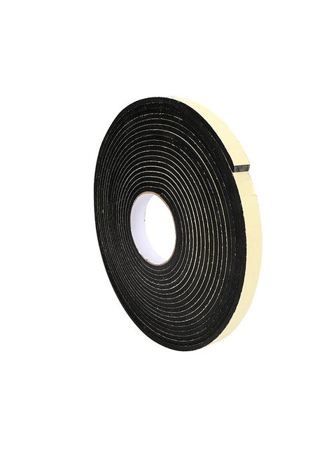 Adhesive Rubber Strip Tape - 10m Black -  Self-Adhesive, Weatherproof, Soundproof, and Shock-Absorbing Strip Tape - Ideal for Insulating Doors and Windows, Automotive, Industrial, and DIY Use