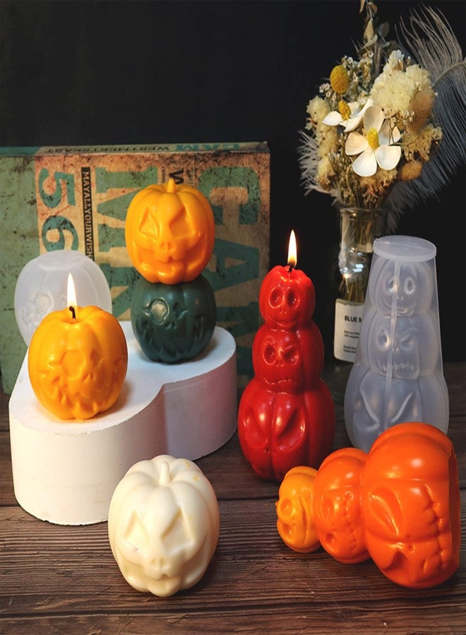 ZAKVOOR 2 Pcs Pumpkin Candle Mold Halloween Resin Casting Silicone Mold for DIY Aromatherapy Candles Wax Plaster Polymer Clay Decoration - Image 4