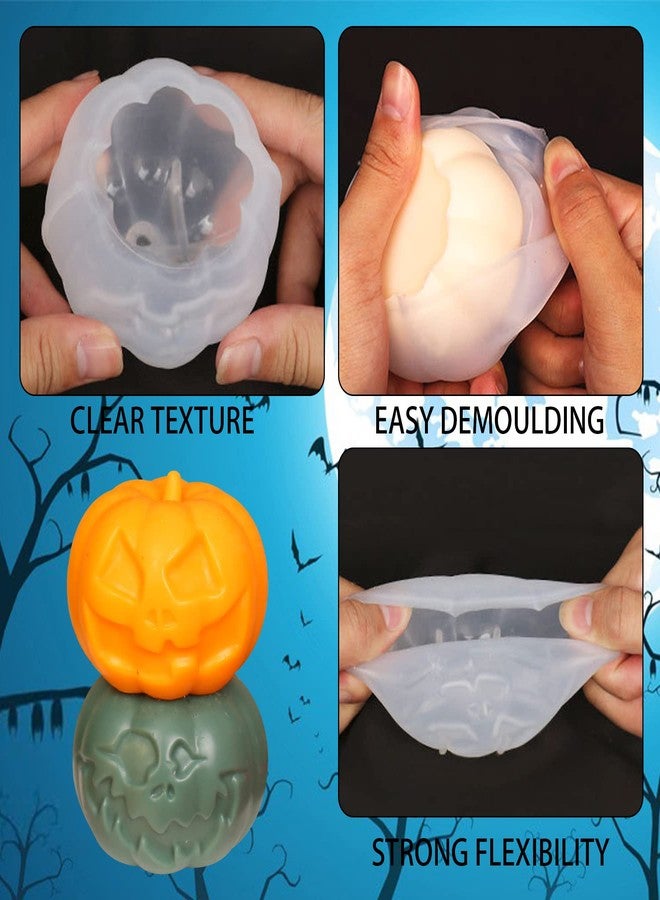 ZAKVOOR 2 Pcs Pumpkin Candle Mold Halloween Resin Casting Silicone Mold for DIY Aromatherapy Candles Wax Plaster Polymer Clay Decoration - Image 3
