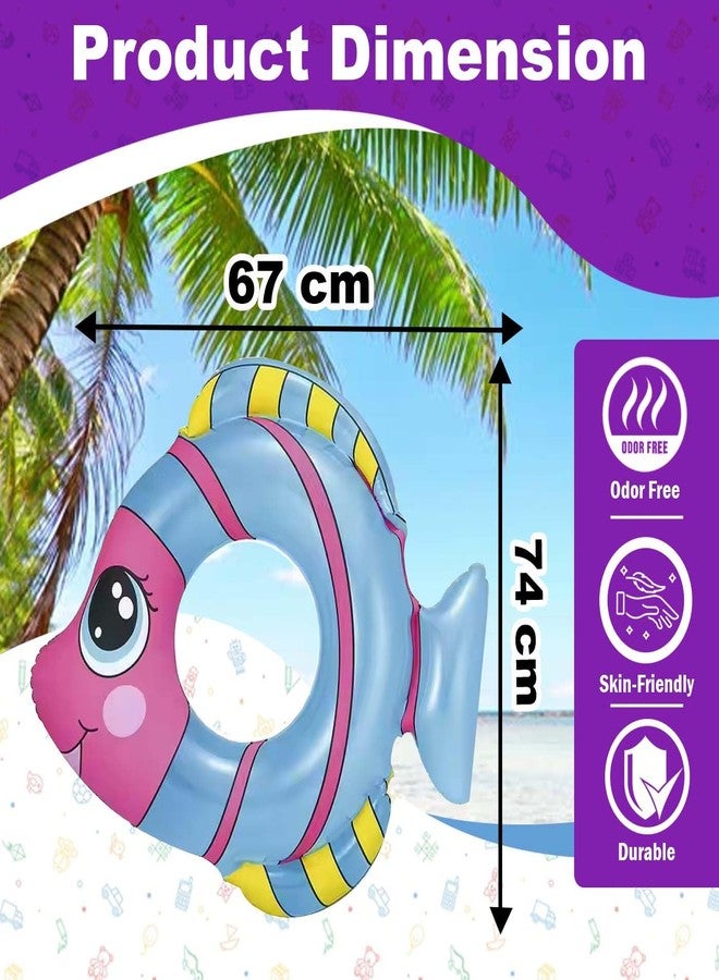 Confidence Inflatable Swimming Pool Safety for Kids | Pool Party Swim Tube Safety Ring | Swimming Floats for Boys and Girls Pools Accessories (Fish Swimming Rings) - Image 3