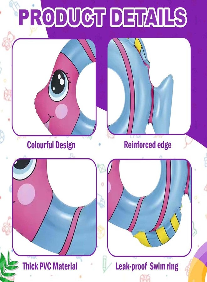Confidence Inflatable Swimming Pool Safety for Kids | Pool Party Swim Tube Safety Ring | Swimming Floats for Boys and Girls Pools Accessories (Fish Swimming Rings) - Image 5