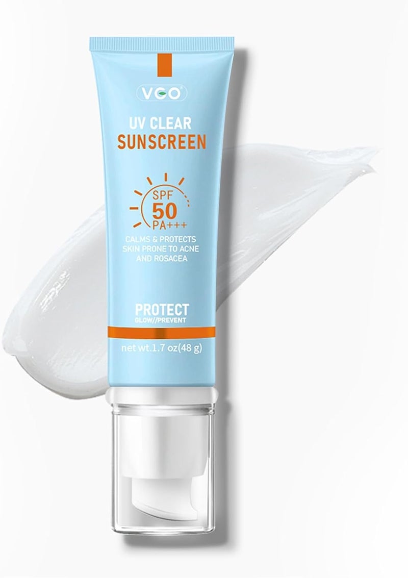 VGO Mineral Sunscreen for Face Reef Safe Sunscreen OilFree Face Moisturizer with SPF 50 BroadSpectrum UVAUVB Protection Lightweight NonComedogenic Travel Size 169 Fl Oz