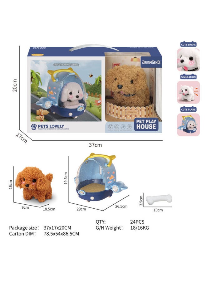 Electric Music Crawling Plush Pet Dog Repetition Learning To Speak Licking Tongue To Appease Coquetry Teddy Than Panda-Color:Electric Plush Pet Puppy 07  - Image 1