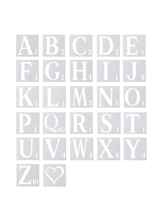 AIEX 27Pcs Stencils 6 Inch Reusable Plastic Stencils For Painting On Wood Letters And Numbers Stencils Alphabet Stencils For Wall Art Drawing Craft Diy Writing - Image 1