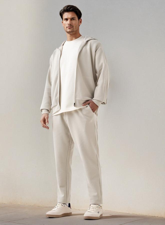 Active Waffle Textured Zip Through Hoodie with Zip Closure - Image 3