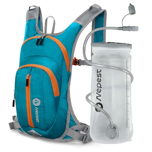 Nepest Hydration Pack Backpack with 2L Water Bladder Lightweight Water Backpack for Hiking Running Biking Teal - Image 1