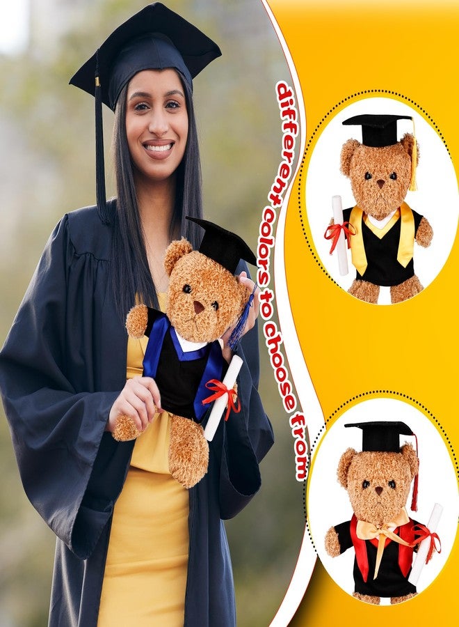 ٣ أطقم ملابس دببة التخرج تتضمن ٣ قبعات بشرابة، ٣ أثواب تخرج، ٣ شهادات، ٣ أوشحة. تناسب دمى الدببة القطيفة المحشوة من تيدي بيرز مقاس ١٤-١٥ بوصة. هدية مثالية لحفلات التخرج. - Image 5