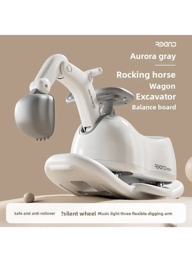 Multifunctional children's excavator peanut twist car scooter anti-tipping musical rocking horse for babies aged 1-6 - Image 1