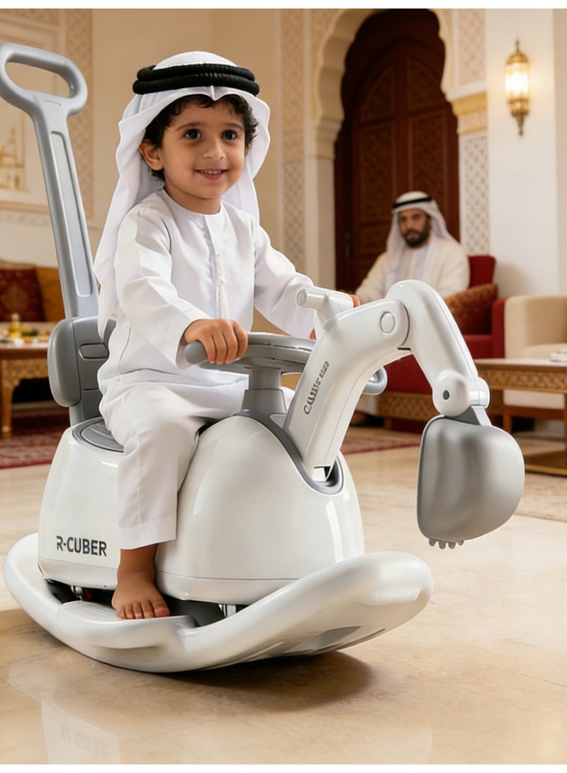 Multifunctional children's excavator peanut twist car scooter anti-tipping musical rocking horse for babies aged 1-6 - Image 1