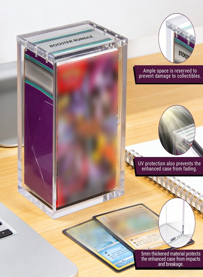Krbnk Magnetic Acrylic Booster Bundle Box Case, 5mm + 8mm Thick Stackable Display & Protective Case for Standard Booster Bundle & Build and Battle Box Protector, Internal Size: 3.1x2.2x4.5inch - Image 4