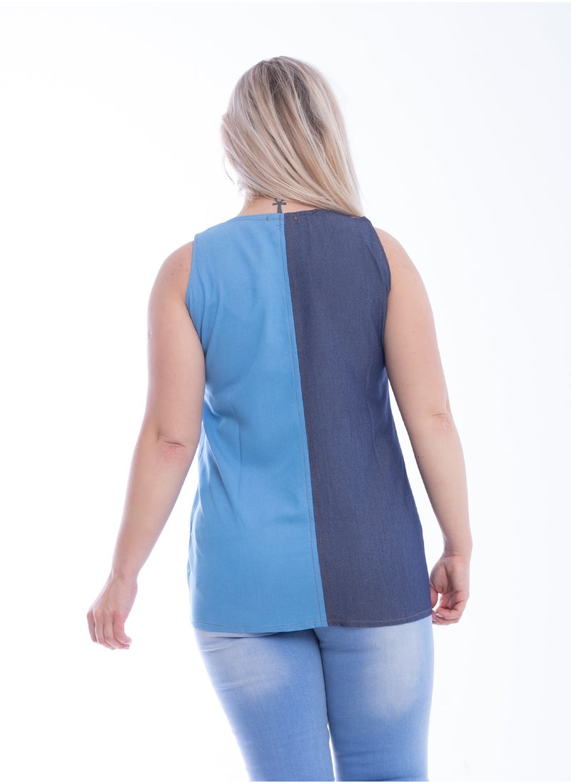 Jeans Cut With A Drawstring Blouse