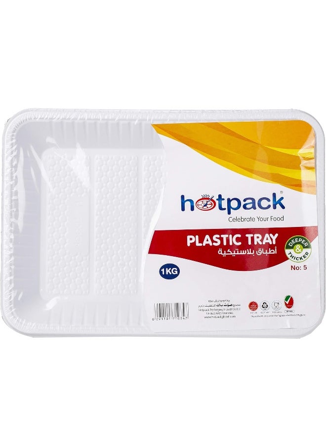 Hotpack Hotpack Disposable Sweet & Dishes Food Serving Plastic Rectangle Tray 33x21.1x3cm, 1kg  - Image 1