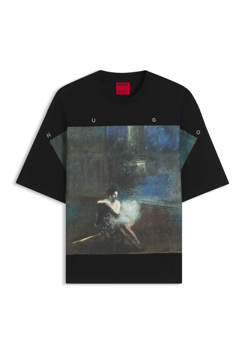 هوجو تيشيرت هوجو أبوه أوفر سايز قطن بطبعة باليرينا