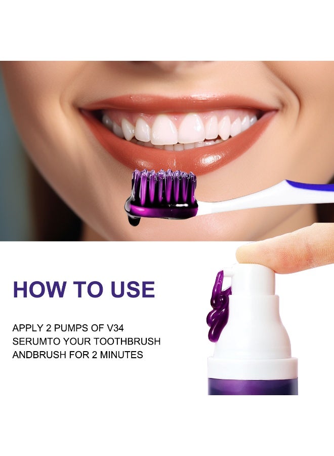 LANEMAY Whitening Toothpaste 30ml, Color Correcting Toothpaste for Whitening Teeth, Cleaning Yellow Teeth, Stain Removal, Whitening Toothpaste, Stain Remover, Oral Health Care - Image 2