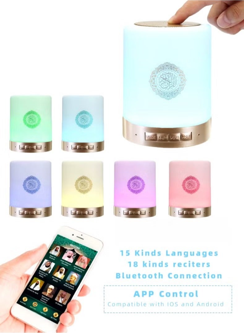 Bluetooth Quran Speaker – App Control, Night Light, 8GB Memory, FM Radio & USB Connection, 6 Months Warranty, White - Image 3