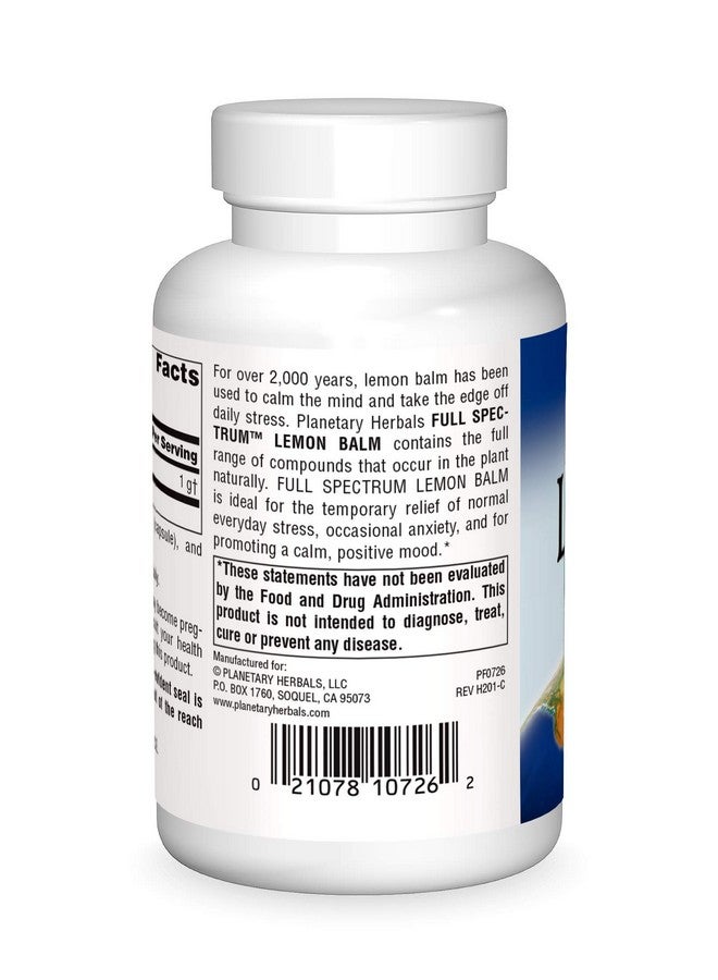 Planetary Herbals Lemon Balm Full Spectrum 500 Mg, 60 Count - Image 2