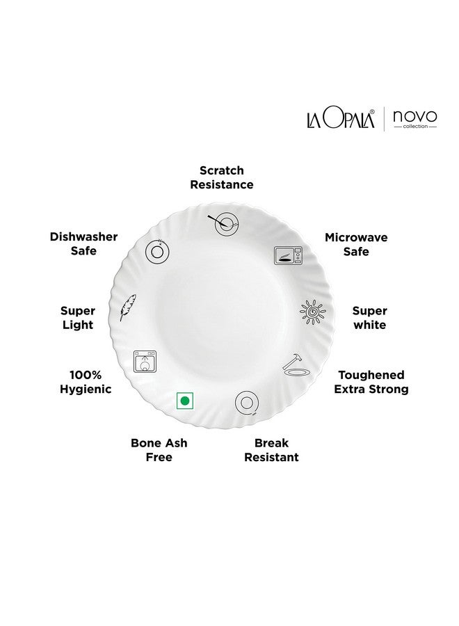 La Opala, Novo Collection, Opal Glass Full Plate Set 6 pcs, English Lavender, White, Standard - Image 3