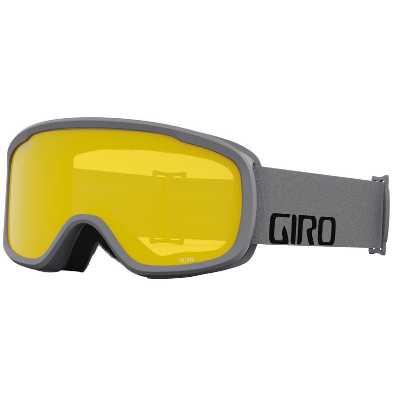 GIRO نظارات تزلج جيرو روم بتصميم آسيوي - نظارات تزلج للرجال والنساء والشباب - حزام رمادي بكلمات مع عدسات كهرماني/أصفر - Image 4