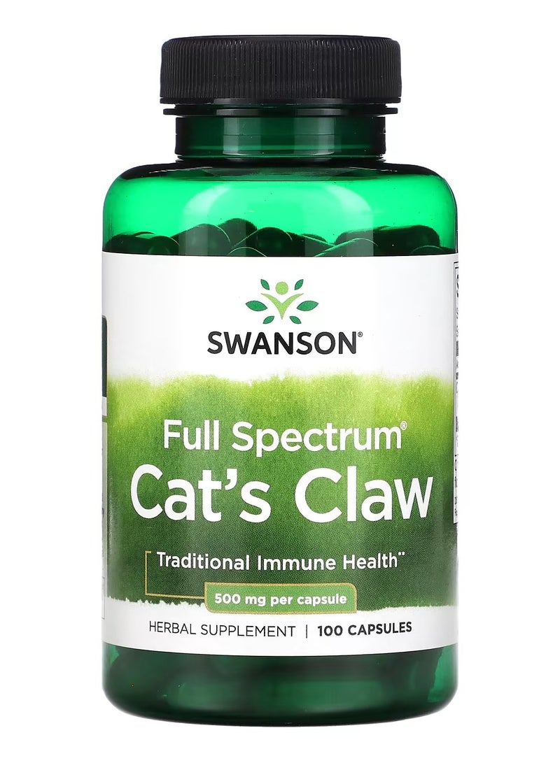 سوانسون، مخلب القطط كامل الطيف، 500 مجم، 100 كبسولة