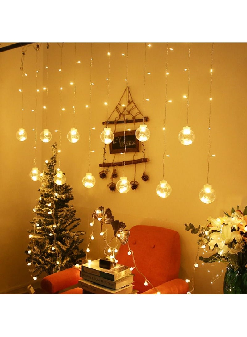 Yuwell Pack Of 12 Pcs Curtain Wish Ball String Lights For Home Decor  - Image 2