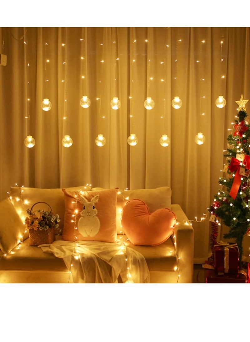Yuwell Pack Of 12 Pcs Curtain Wish Ball String Lights For Home Decor  - Image 3