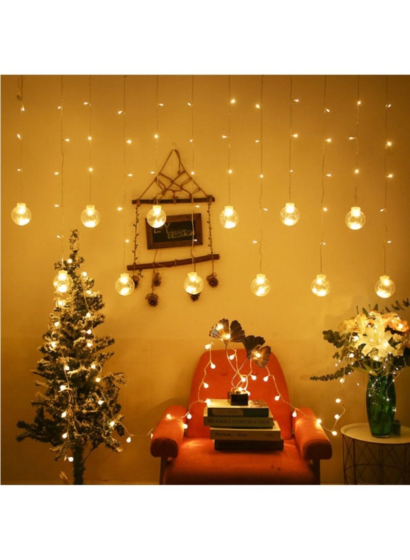 Yuwell Pack Of 12 Pcs Curtain Wish Ball String Lights For Home Decor  - Image 4