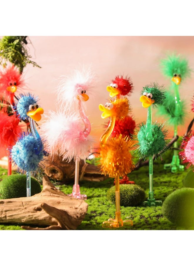 Tinlade - 24 Pcs Flamingo Ostrich Novelty Pens Funny Fluffy Flamingo Pen Fun Pens For Kids Adults, Feather Plastic Signing Ballpoint Pens For Birthday Easter Basket Christmas Stocking Stuffers (Black Ink) - Image 1
