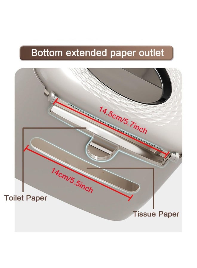 موثوقية التنبؤ موزع مناديل حمام، حامل علبة مناديل مضاد للماء والغبار، يثبت على الجدار بدون ثقب، متعدد الطيات للمنزل والمطبخ والمكتب والحمام والمرحاض - Image 5