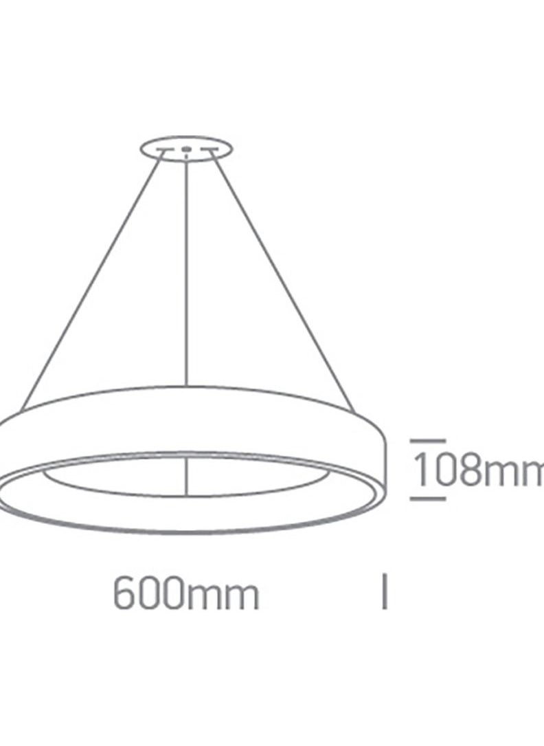 Generic Suspension Light,Dining room Suspension,Kitchen Suspension,Led Pendant,Dia:60cm,42W&3,500 Lumen,Warm White(3000 Kelvin),Driver 1000ma integrated,Circular Donut Shape,E27 Socket,White Finish  - Image 2