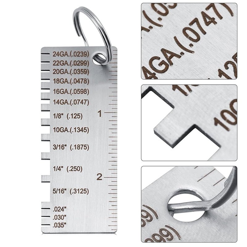 LiebeWH Wire Metal Sheet Thickness Stainless Steel Welding Gage Clarity Reading Plated Size Inspection Tool - Image 5